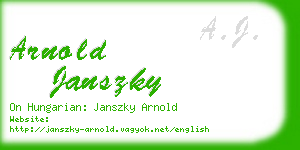 arnold janszky business card